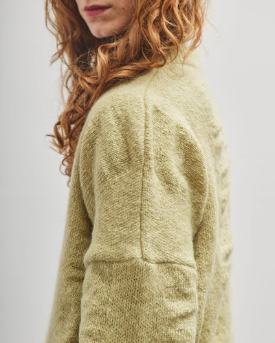 Black Crane Waterfall Sweater, Lime