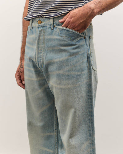 Brain Dead Type 00: 15 oz Denim Unisex, Light Washed Indigo