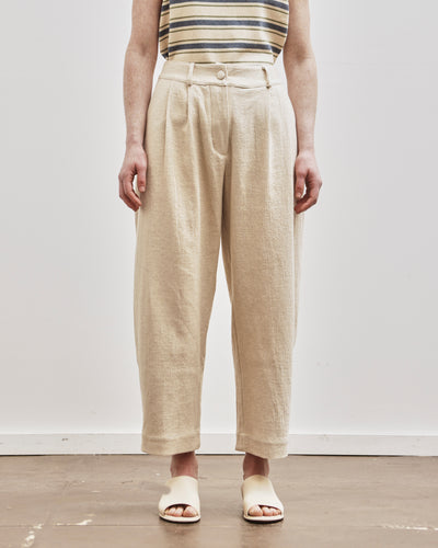 Cawley Japanese Basket Weave Robyn Trouser, Natural
