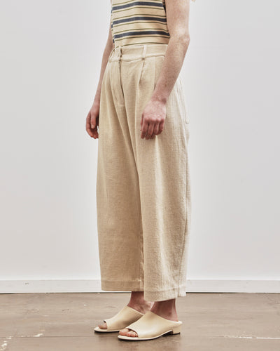 Cawley Japanese Basket Weave Robyn Trouser, Natural
