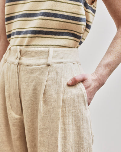 Cawley Japanese Basket Weave Robyn Trouser, Natural