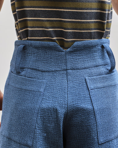 Cawley Japanese Washed Sashiko Grace Trouser, Light Blue