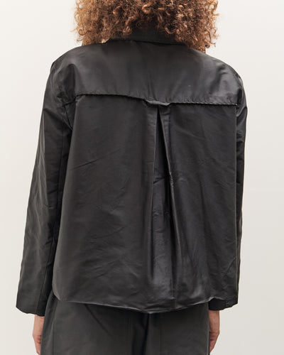 Cawley Silk Dupion Lille Jacket with Trim, Black