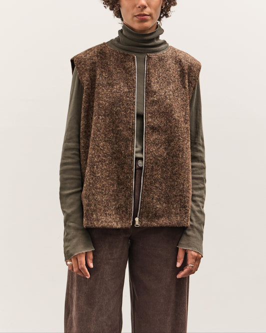 Colbo Zip Vest, Speckled Brown