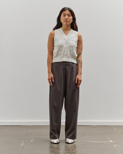 Cordera Checkered Cotton & Cashmere Waistcoat, White