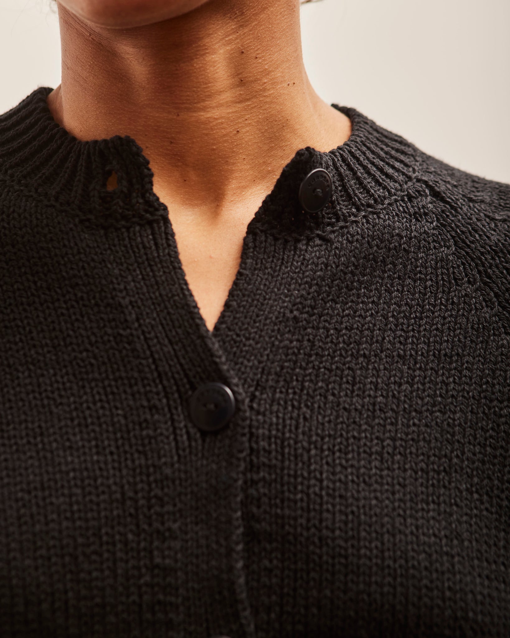 Cordera Cotton Buttoned Top, Black