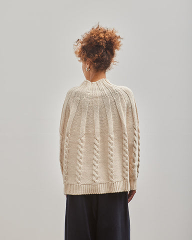 Cordera Cotton Cable Sweater, Natural