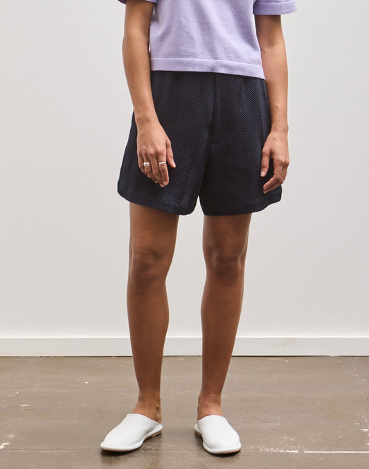 Cordera Herringbone Shorts, Navy