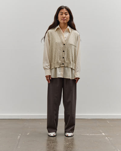 Cordera Flecked Cotton Waistcoat, Natural