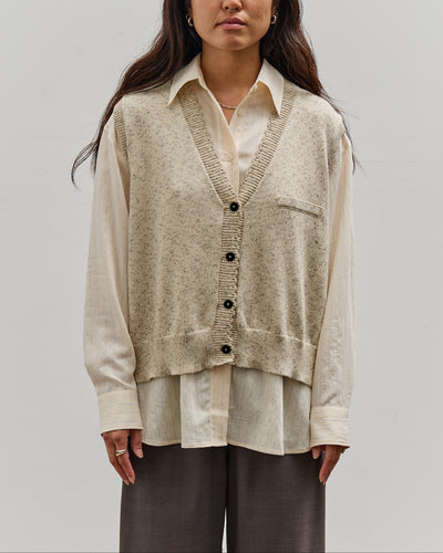 Cordera Flecked Cotton Waistcoat, Natural