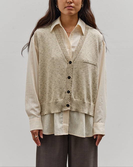 Cordera Flecked Cotton Waistcoat, Natural