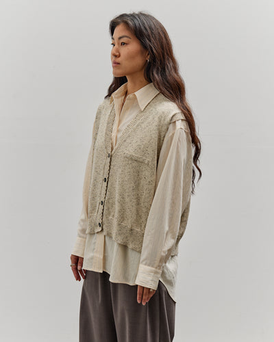 Cordera Flecked Cotton Waistcoat, Natural