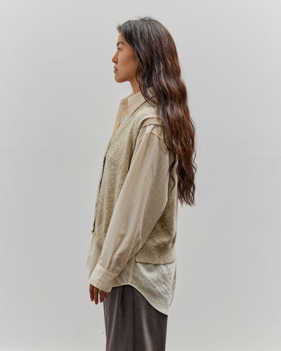Cordera Flecked Cotton Waistcoat, Natural