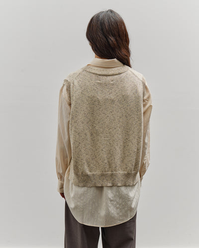 Cordera Flecked Cotton Waistcoat, Natural