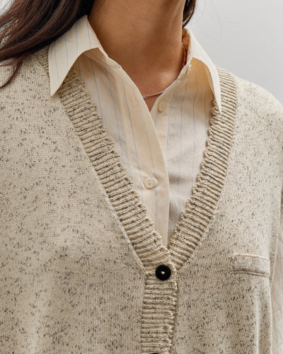 Cordera Flecked Cotton Waistcoat, Natural