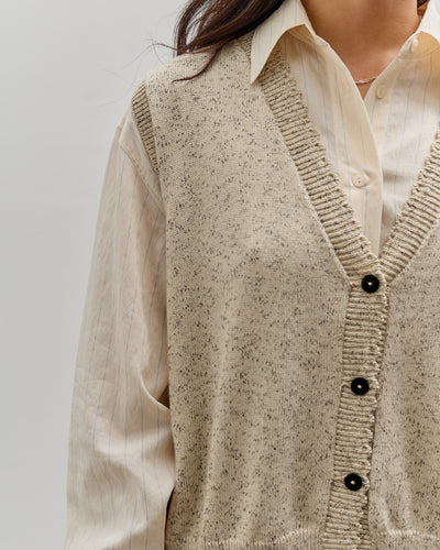 Cordera Flecked Cotton Waistcoat, Natural