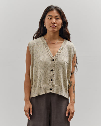 Cordera Flecked Cotton Waistcoat, Natural