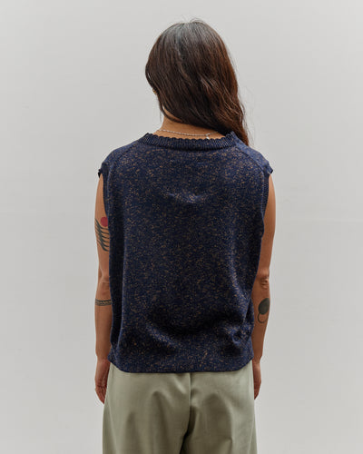 Cordera Flecked Cotton Waistcoat, Navy