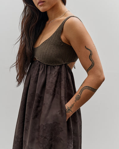 Cordera Handmade Crochet Dress, Dark Brown
