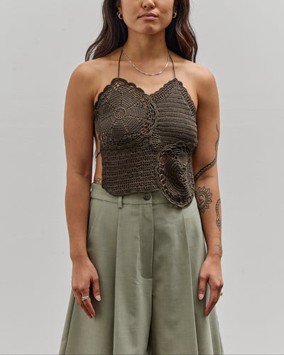 Cordera Handmade Crochet Top, Brown
