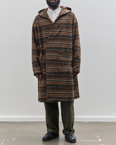 Engineered Garments Knit Robe, Brown Stripe
