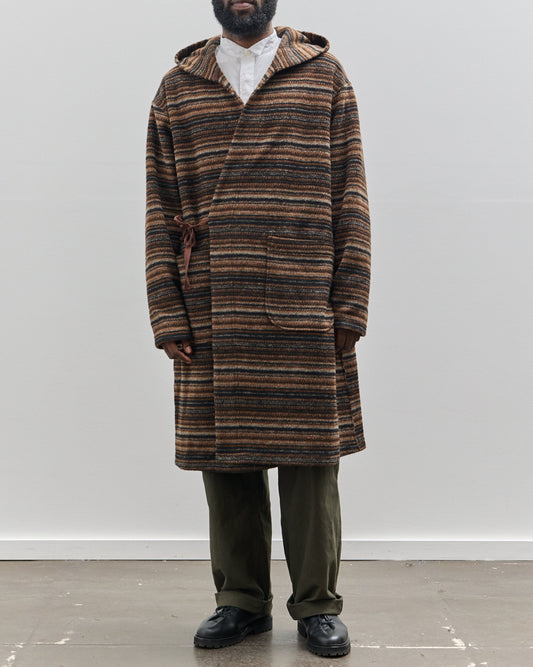 Engineered Garments Knit Robe, Brown Stripe
