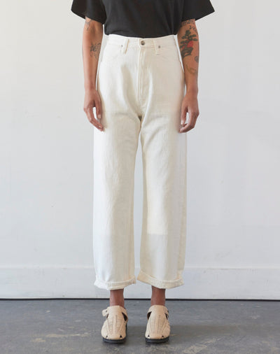 orSlow 104 High Rise Denim Pants, White