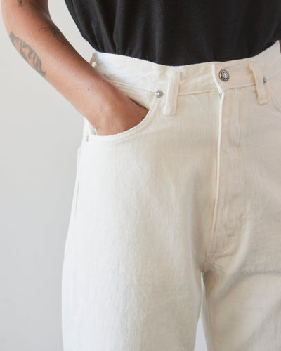 orSlow 104 High Rise Denim Pants, White