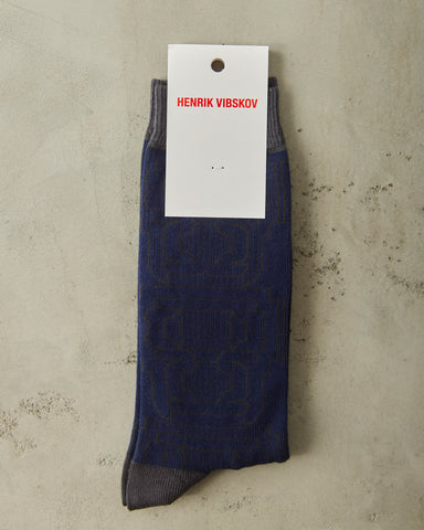 Henrik Vibskov Dotted Box Socks Homme, Outline Eclipse