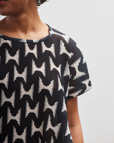 Henrik Vibskov Thumb Plisse Blouse, Black White Jazz Hands
