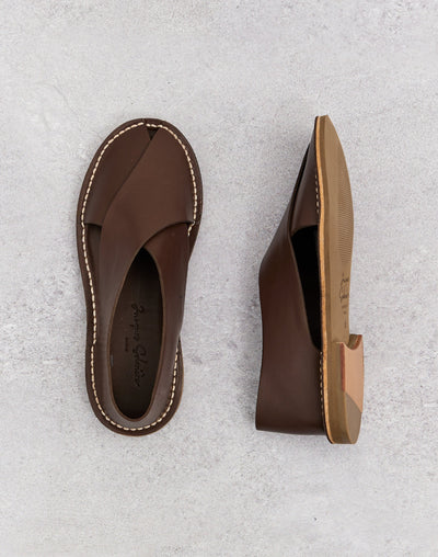 Jacques Soloviere Biarritz Sandal Pull-Up, Brown
