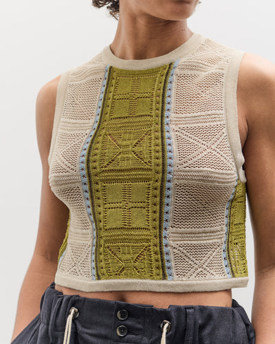 Kapital 12G Crochet Knit Bustier, Beige