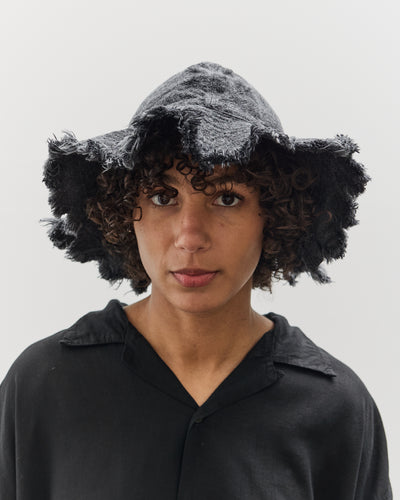 Kapital 12oz MAGPIE Denim RADIO Tulip Hat, BLKxBLK