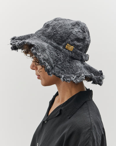 Kapital 12oz MAGPIE Denim RADIO Tulip Hat, BLKxBLK