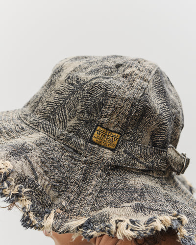 Kapital 12oz MAGPIE Denim RADIO Tulip Hat, BLKxBE