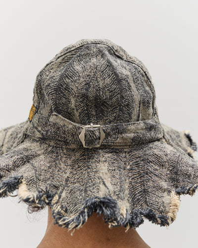 Kapital 12oz MAGPIE Denim RADIO Tulip Hat, BLKxBE
