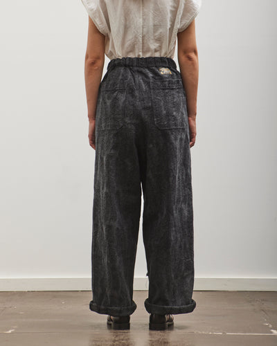Kapital 12oz MAGPIE Denim W-Knee Easy Baggy Pants, BLKxBLK