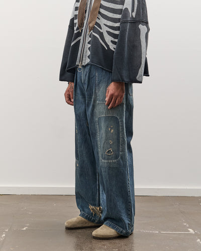 Kapital 14oz Denim FATIGUE Baggy Pants (RUSHFIELD Remake), PRO