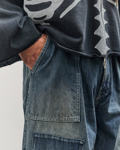 Kapital 14oz Denim FATIGUE Baggy Pants (RUSHFIELD Remake), PRO