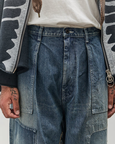 Kapital 14oz Denim FATIGUE Baggy Pants (RUSHFIELD Remake), PRO