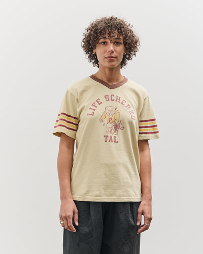 Kapital 20/-Jersey V-Neck RINGER-T (College CAPITAL), Beige