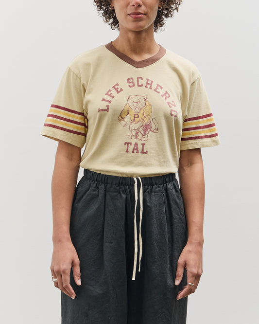 Kapital 20/-Jersey V-Neck RINGER-T (College CAPITAL), Beige