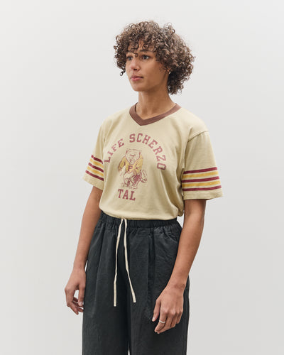 Kapital 20/-Jersey V-Neck RINGER-T (College CAPITAL), Beige