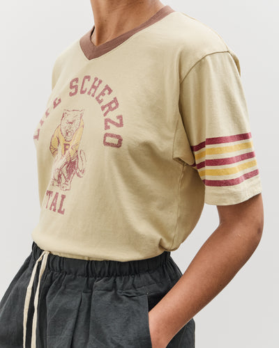 Kapital 20/-Jersey V-Neck RINGER-T (College CAPITAL), Beige