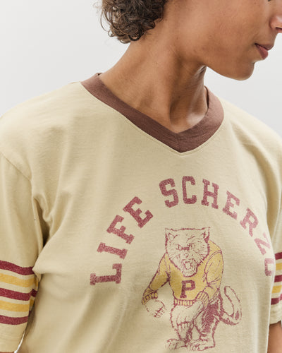 Kapital 20/-Jersey V-Neck RINGER-T (College CAPITAL), Beige