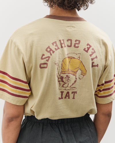 Kapital 20/-Jersey V-Neck RINGER-T (College CAPITAL), Beige