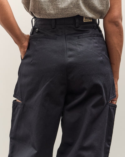 Kapital 36/2 Westpoint Chino CUT-OUT Baggy Pants, Navy