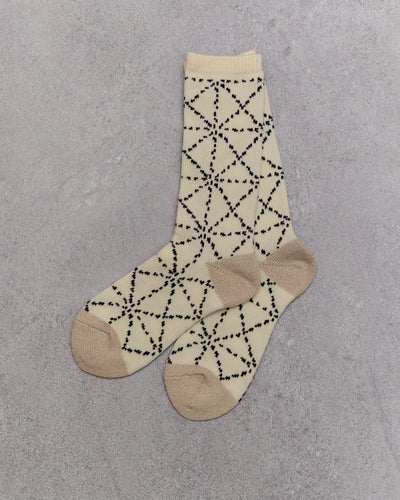 Kapital 84 Yarns Sashiko Socks, Ecru