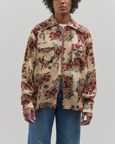 Kapital Drizzle Open Collar Shirt, Ecru Champetre Maria