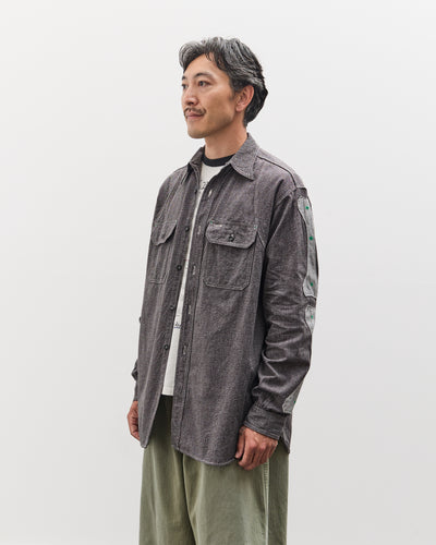 Kapital Grandrelle 2TONES BONE Patch Ventilator Workshirt, Charcoal